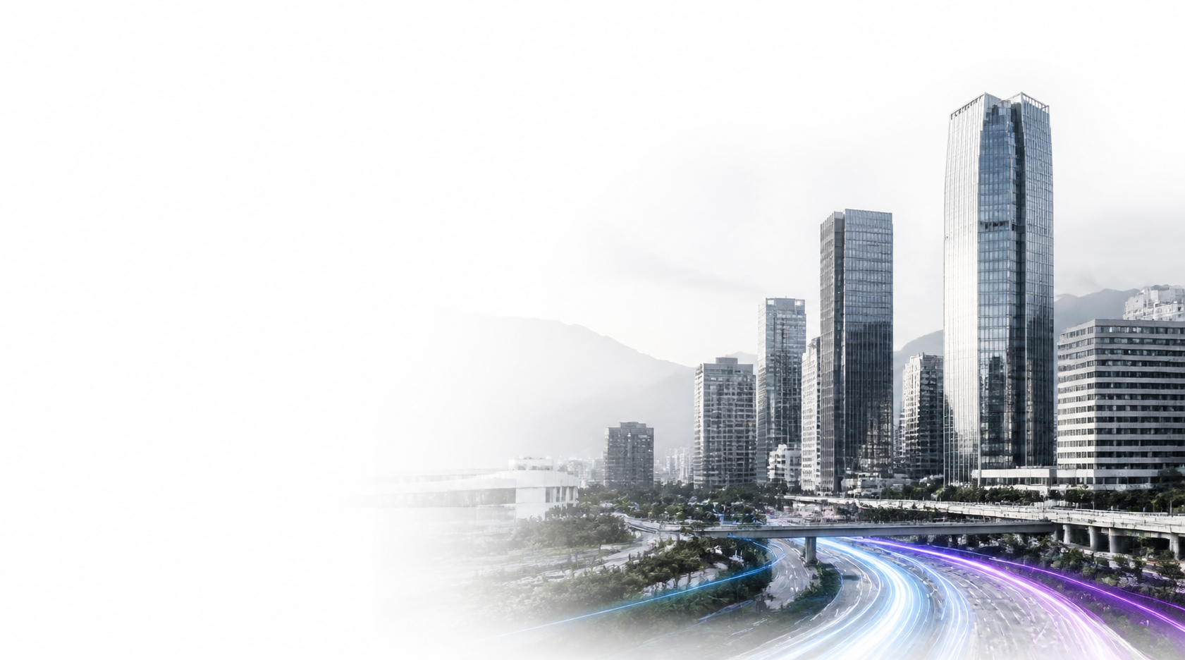 Vista tecnológica de una ciudad conectada